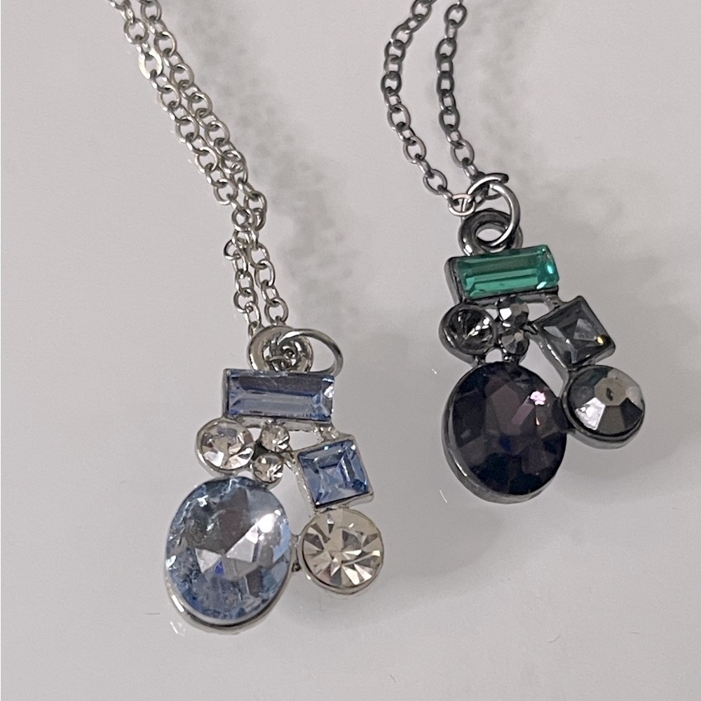 Silver & Green Gemstone Necklace Pendant